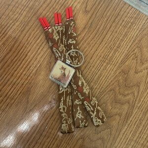 Fox Keychain with Floral Design and 3 set chopsticks